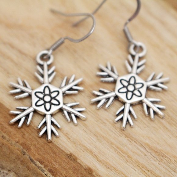Snowflake Charm Earrings - Picture 4 of 7